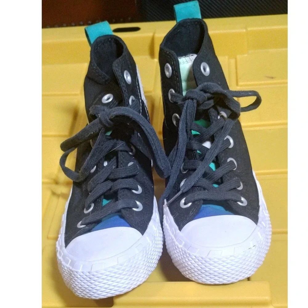 Converse Not-a-Chuck High Top Sneakers Black Multi Color Gradient Logo M4/W6